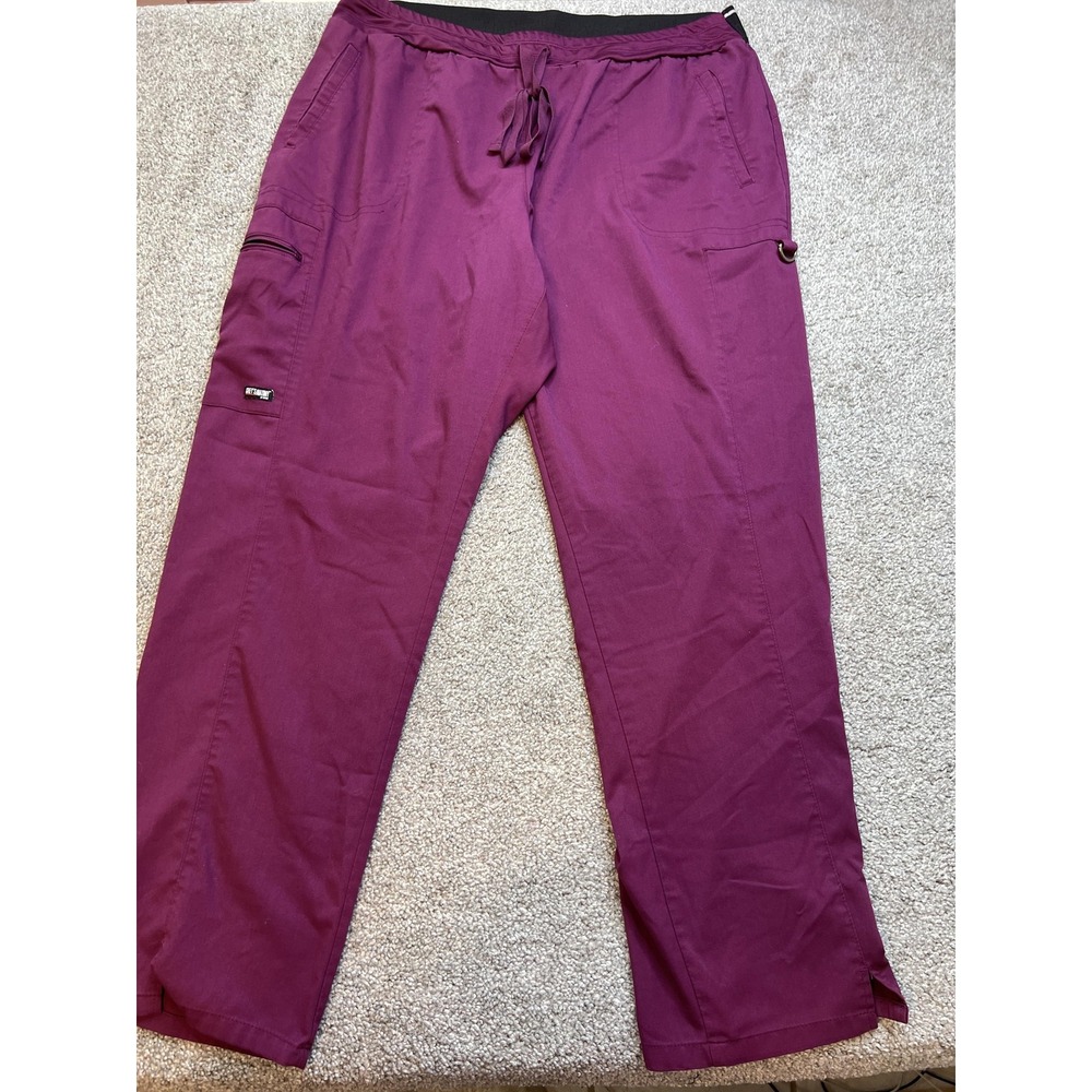 Grey's Anatomy Pants Mens 2XL Purple‎ Spandex Stretch Drawstring Pockets Scrub